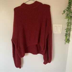 BP Red Cowl Neck Chunky Knit Sweater Size Large